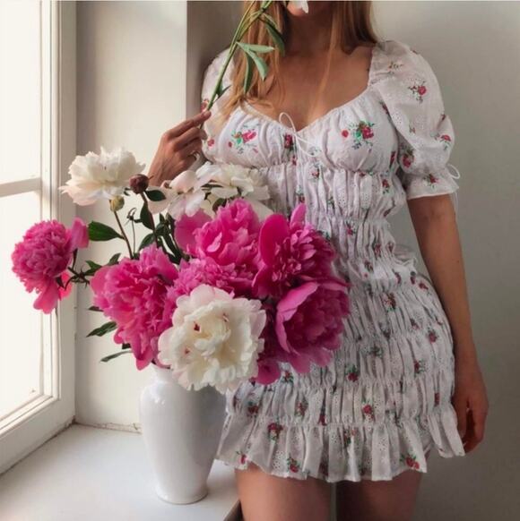For Love And Lemons Dresses & Skirts - For Love & Lemons Tarte Eyelet Dress NWT Mini Floral Boho Cottage Fairy Western